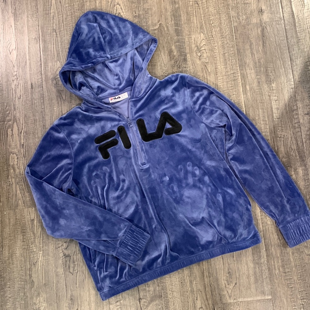 Fila Velour quarter zip hoodie